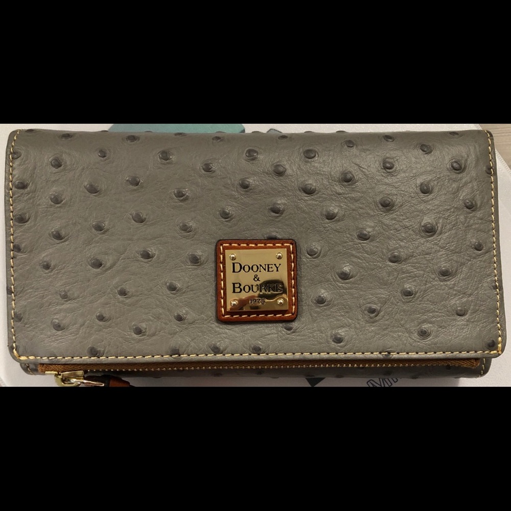 Dooney & Bourke Ostrich Foldover Wallet.